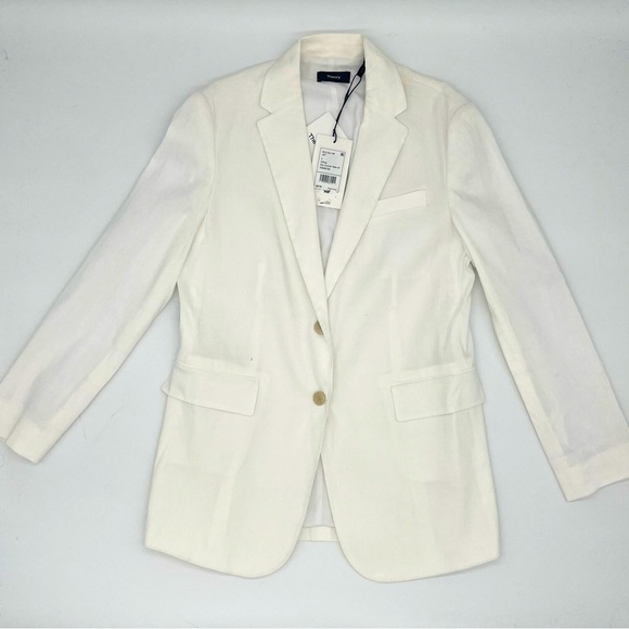 Theory Cuffed Blazer in Good Linen – Size 2 – NWT $475 - Picture 3 of 12
